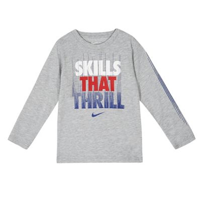 Nike Boys' grey Nike 'Skills That Thrill' long sleeve top